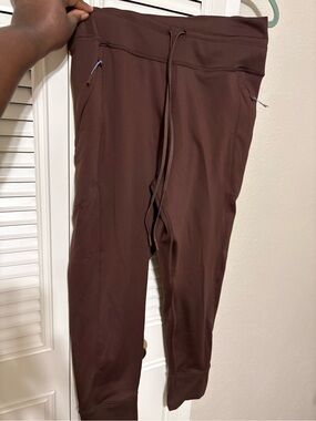 aerie Chocolate Brown Drawstring Track Joggers